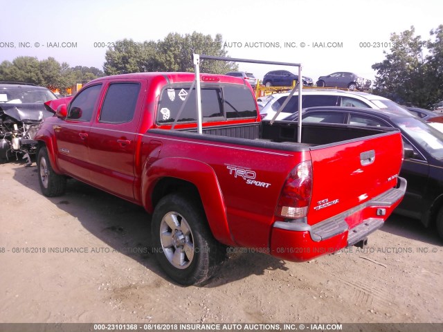 5TELU42N47Z416709 - 2007 TOYOTA TACOMA DOUBLE CAB 红色 照片 3