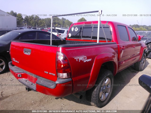 5TELU42N47Z416709 - 2007 TOYOTA TACOMA DOUBLE CAB 红色 照片 4