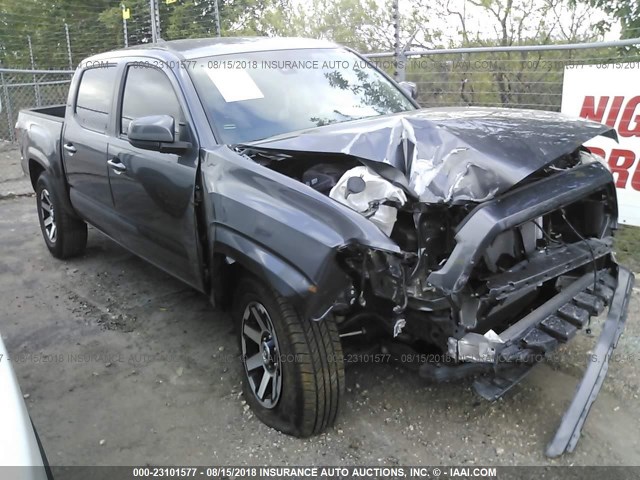 5TFAX5GN2JX113262 - 2018 TOYOTA Tacoma DOUBLE CAB/SR/SR5 GRAY photo 1