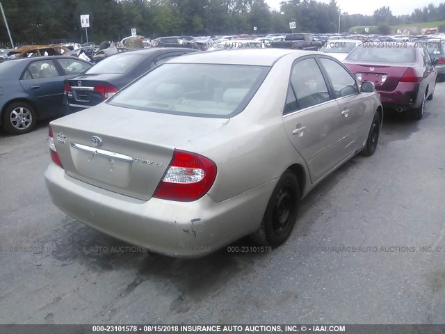 4T1BE32KX2U036232 - 2002 TOYOTA CAMRY LE/XLE/SE Qızıl foto 4