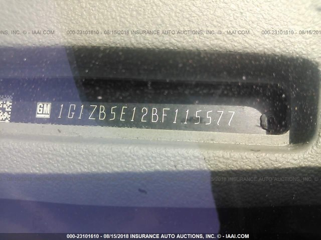 1G1ZB5E12BF115577 - 2011 CHEVROLET MALIBU LS BLACK photo 9