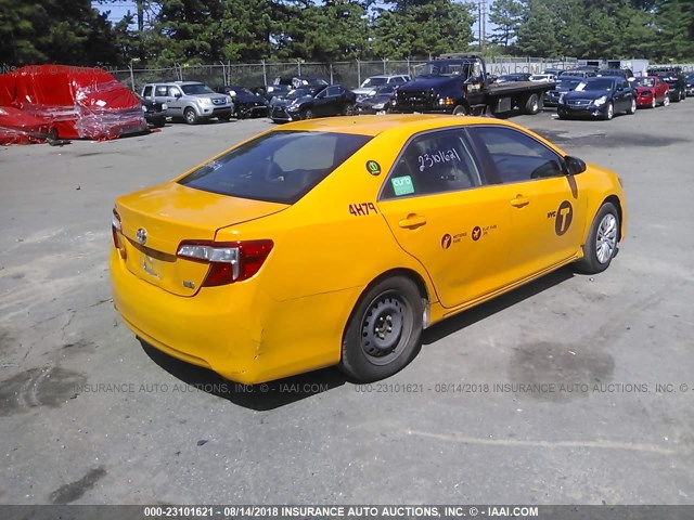 4T1BD1FK7CU007466 - 2012 TOYOTA CAMRY HYBRID/LE/XLE 黄色 照片 4