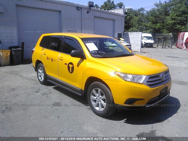 5TDBK3EH3DS262388 - 2013 TOYOTA HIGHLANDER PLUS/SE YELLOW photo 1