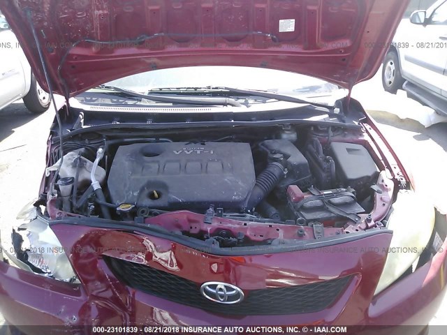 JTDBL40EX9J031671 - 2009 TOYOTA COROLLA LE/XLE RED photo 10