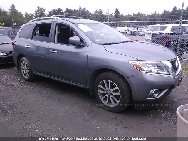 5N1AR2MM8FC660356 - 2015 NISSAN PATHFINDER S/SV/SL/PLATINUM GRAY photo 1