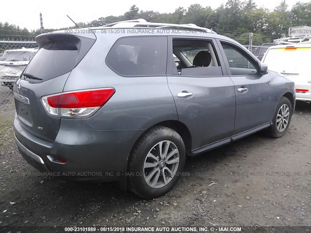 5N1AR2MM8FC660356 - 2015 NISSAN PATHFINDER S/SV/SL/PLATINUM GRAY photo 4