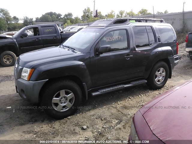 5N1AN08W27C537990 - 2007 NISSAN XTERRA OFF ROAD/S/SE GRAY photo 2