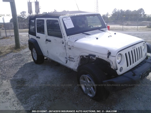 1C4BJWDG5FL510562 - 2015 JEEP WRANGLER UNLIMITE SPORT WHITE photo 1