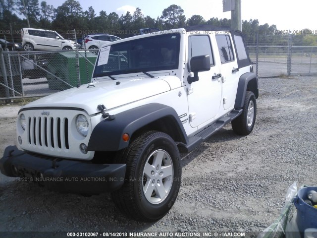 1C4BJWDG5FL510562 - 2015 JEEP WRANGLER UNLIMITE SPORT WHITE photo 2