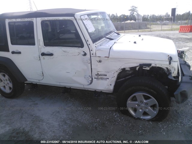 1C4BJWDG5FL510562 - 2015 JEEP WRANGLER UNLIMITE SPORT WHITE photo 6