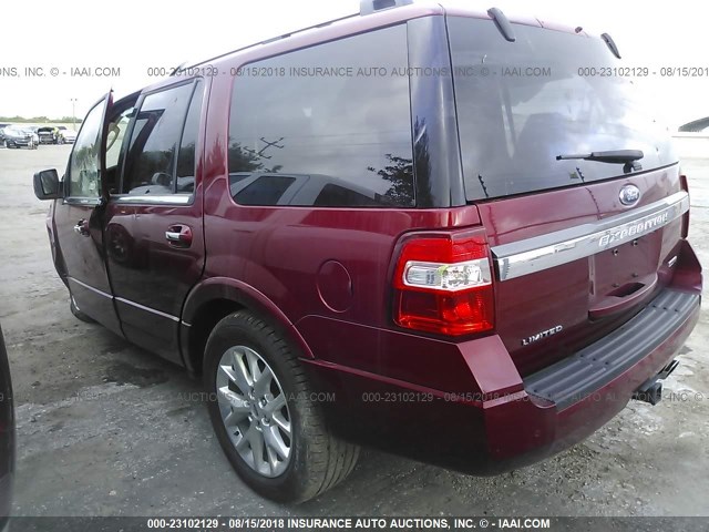 1FMJU1KT7HEA76766 - 2017 FORD EXPEDITION LIMITED RED photo 3