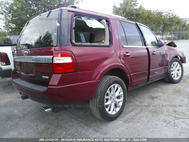 1FMJU1KT7HEA76766 - 2017 FORD EXPEDITION LIMITED RED photo 4