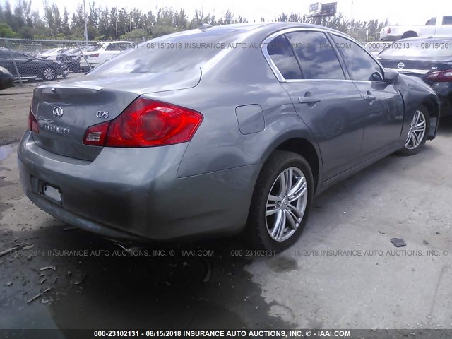 JN1DV6AP2BM603953 - 2011 INFINITI G25 JOURNEY GRAY photo 4