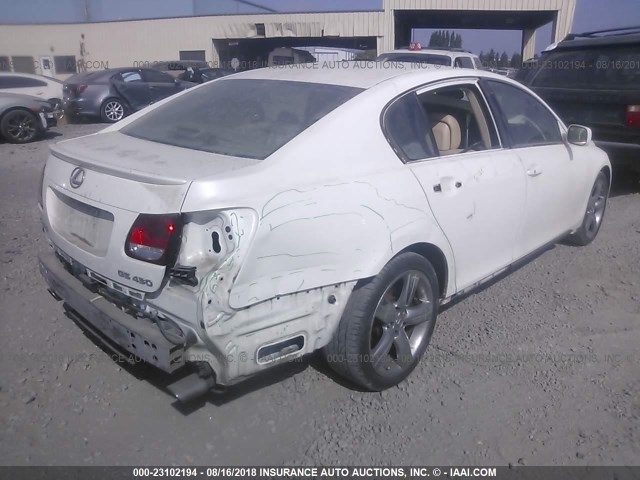 JTHBN96S165013177 - 2006 LEXUS GS GENERATION 200 430 WHITE photo 4