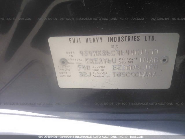 4S4WX86C964401677 - 2006 SUBARU B9 TRIBECA 3.0 H6/3.0 H6 LIMITED BLACK photo 9