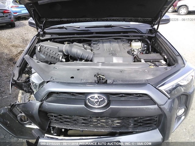 JTEBU5JR6J5491102 - 2018 TOYOTA 4RUNNER SR5 PREM/LTDL/TRAIL/TRD GRAY photo 10