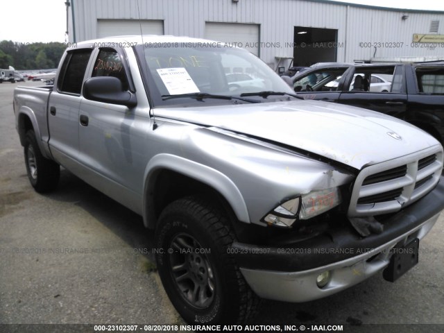 1D7HG38NX3S304189 - 2003 DODGE DAKOTA QUAD SPORT SILVER photo 1