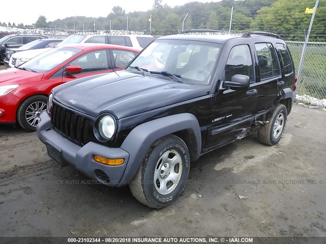 1J4GK48K93W721516 - 2003 JEEP LIBERTY SPORT/FREEDOM შავი ფოტო 2