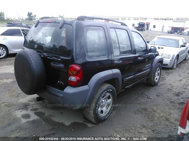 1J4GK48K93W721516 - 2003 JEEP LIBERTY SPORT/FREEDOM შავი ფოტო 4