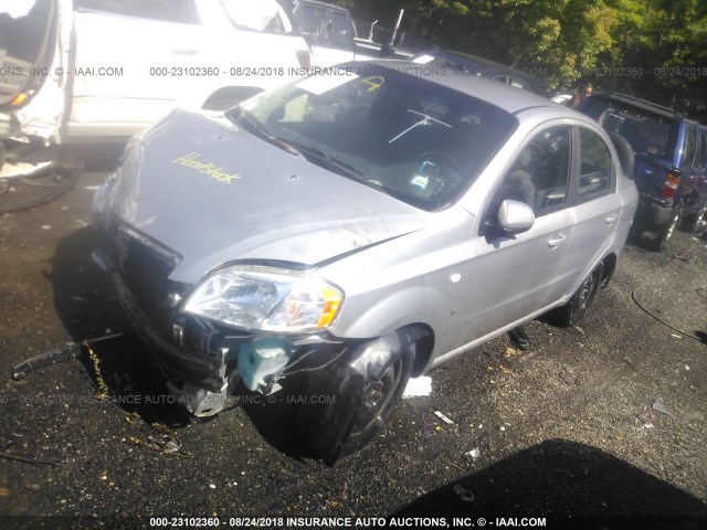 KL1TD56637B141337 - 2007 CHEVROLET AVEO LS SILVER photo 2
