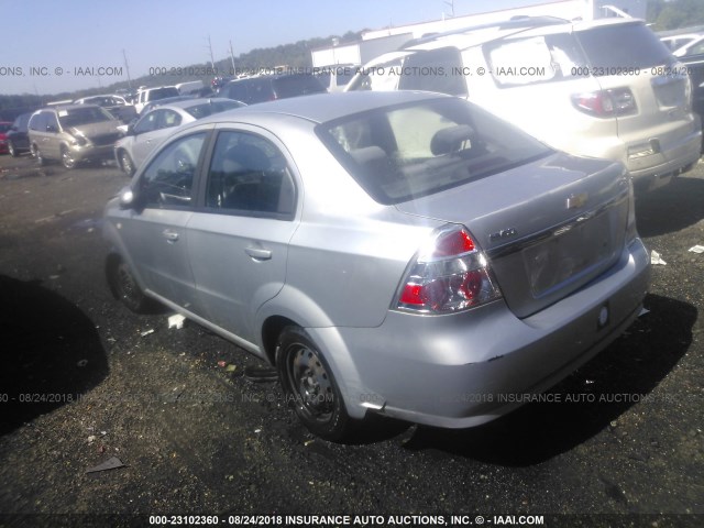 KL1TD56637B141337 - 2007 CHEVROLET AVEO LS SILVER photo 3