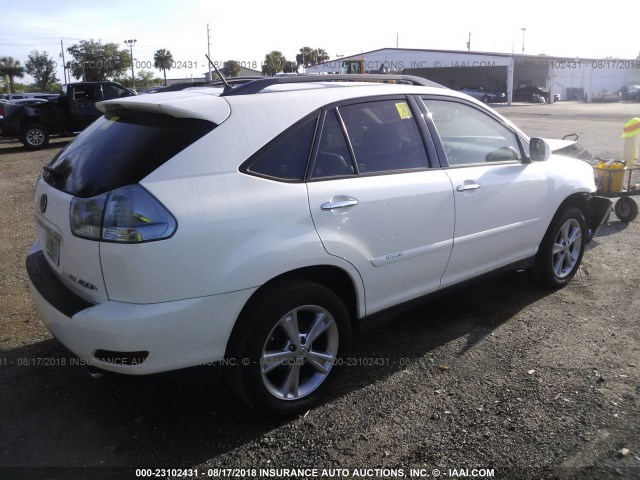 JTJGW31U982850223 - 2008 LEXUS RX 400H WHITE photo 4