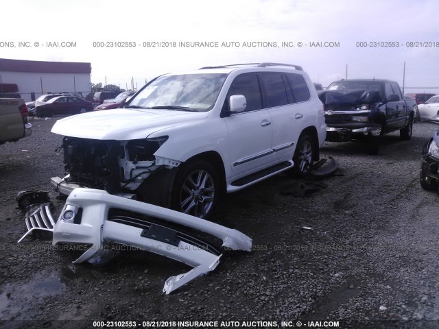 JTJHY7AX7D4129557 - 2013 LEXUS LX 570 WHITE photo 2