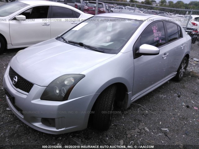 3N1AB6AP7CL605852 - 2012 NISSAN SENTRA 2.0/2.0S/SR/2.0SL SILVER photo 2