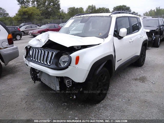 ZACCJBBB0HPG62767 - 2017 JEEP RENEGADE LATITUDE WHITE photo 2