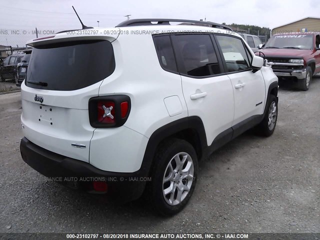 ZACCJBBB0HPG62767 - 2017 JEEP RENEGADE LATITUDE WHITE photo 4