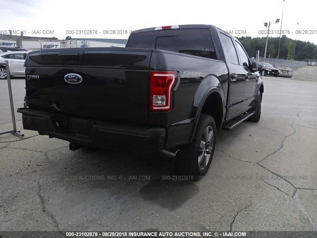 1FTEW1EG8FFC32321 - 2015 FORD F150 SUPERCREW BLACK photo 4