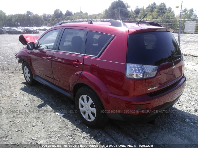 JA4AS2AW2DU001396 - 2013 MITSUBISHI OUTLANDER ES Tünd qırmızı foto 3