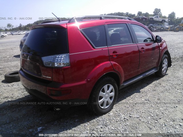 JA4AS2AW2DU001396 - 2013 MITSUBISHI OUTLANDER ES Tünd qırmızı foto 4