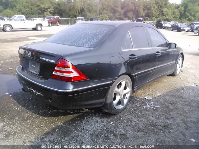 WDBRF40J55F631531 - 2005 MERCEDES-BENZ C 230K SPORT SEDAN BLACK photo 4