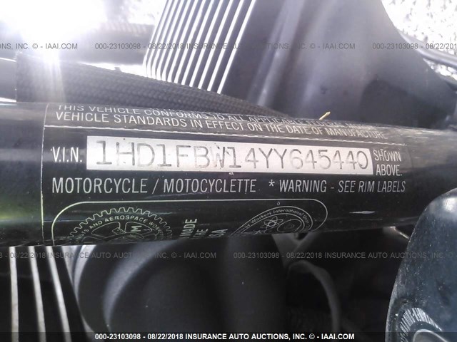 1HD1FBW14YY645440 - 2000 HARLEY-DAVIDSON FLHRI GREEN photo 10