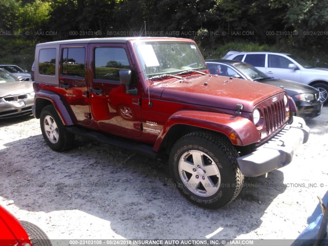 1J4GA591X8L512745 - 2008 JEEP WRANGLER UNLIMITE SAHARA MAROON photo 1