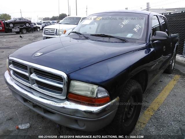 1B7GL2AX21S111409 - 2001 DODGE DAKOTA QUAD Navy photo 2