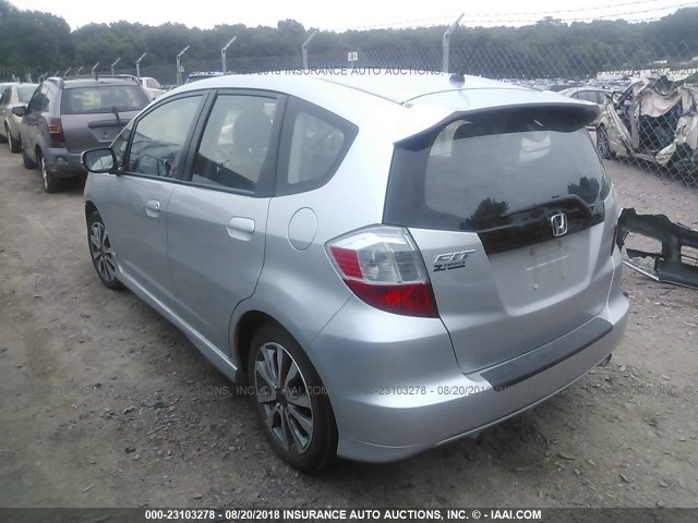 JHMGE8H50DC014630 - 2013 HONDA FIT SPORT SILVER photo 3