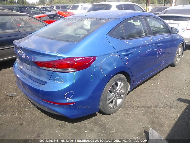 5NPD84LF3HH022039 - 2017 HYUNDAI ELANTRA SE/VALUE/LIMITED BLUE photo 4