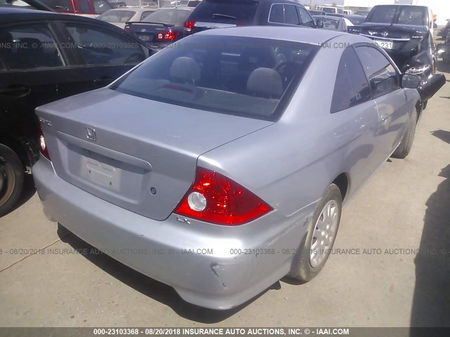 1HGEM21584L034323 - 2004 HONDA CIVIC LX SILVER photo 4