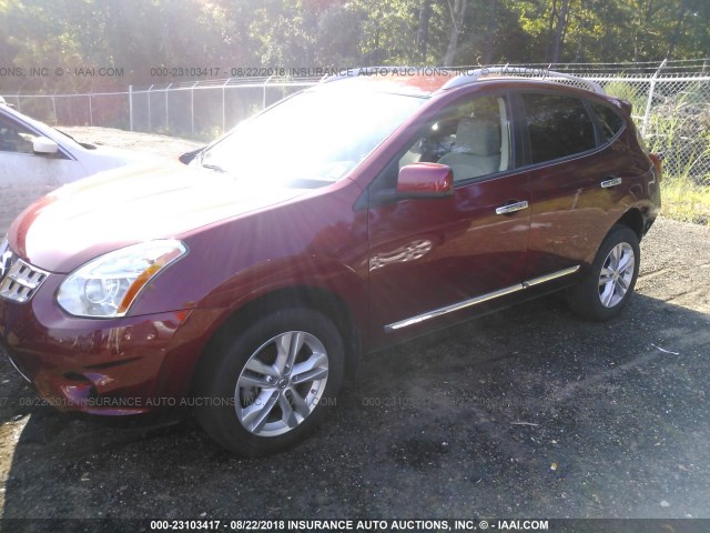 JN8AS5MT3DW017219 - 2013 NISSAN ROGUE S/SV MAROON photo 2