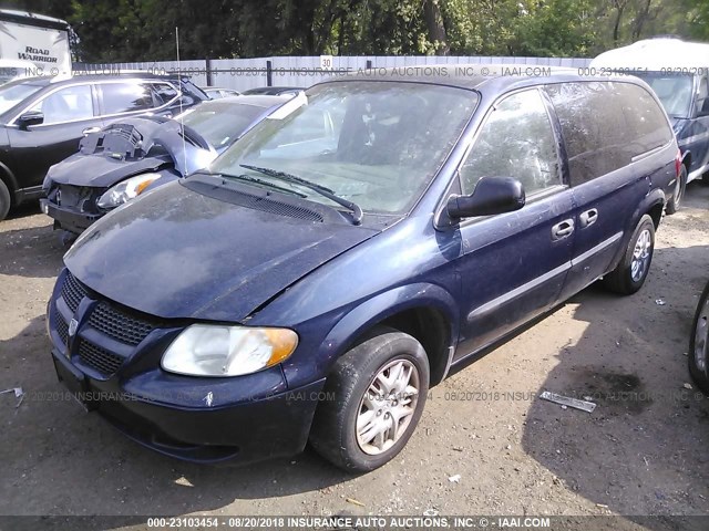 1D4GP24R44B552810 - 2004 DODGE GRAND CARAVAN SE BLUE photo 2