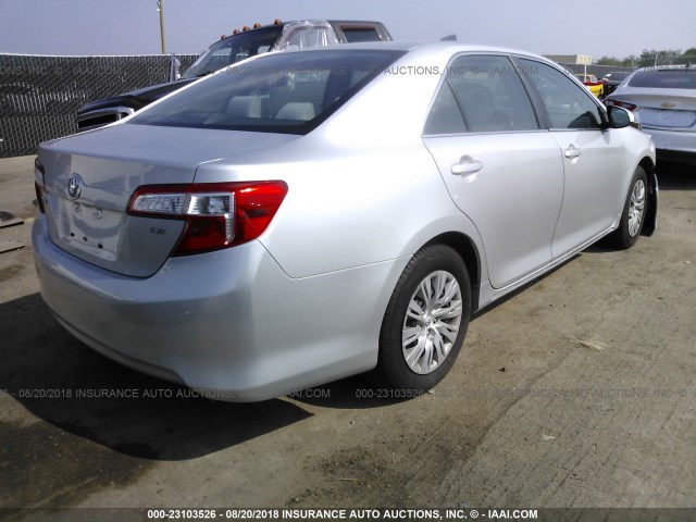 4T4BF1FK2CR202066 - 2012 TOYOTA CAMRY SE/LE/XLE SILVER photo 4