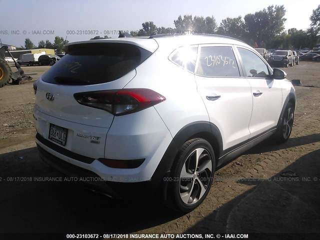 KM8J3CA29GU169588 - 2016 HYUNDAI TUCSON LIMITED/SPORT AND ECO/SE WHITE photo 4