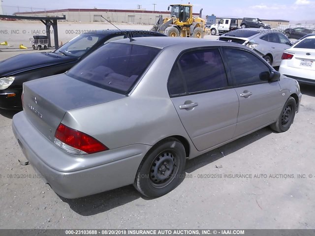 JA3AJ26E12U032661 - 2002 MITSUBISHI LANCER ES GRAY photo 4