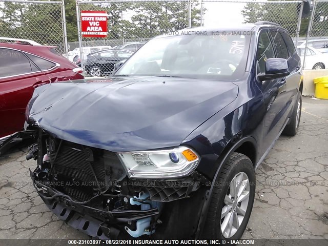 1C4RDJAG6FC885714 - 2015 DODGE DURANGO SXT BLUE photo 2