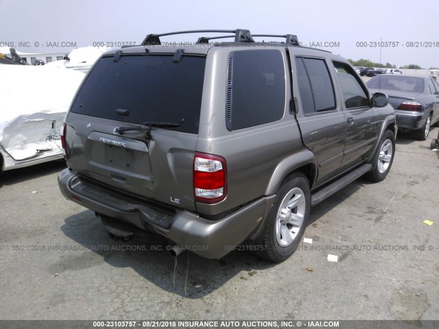 JN8DR09X02W661703 - 2002 NISSAN PATHFINDER LE/SE GOLD photo 4