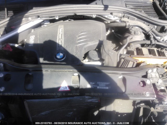 5UXWX9C54D0A24374 - 2013 BMW X3 XDRIVE28I BLACK photo 10