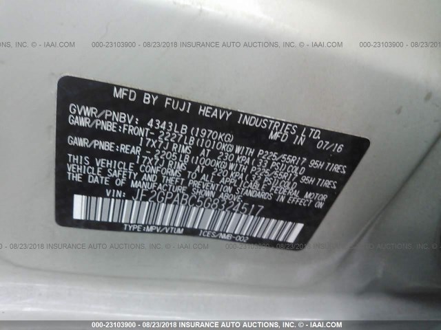 JF2GPABC5G8324517 - 2016 SUBARU CROSSTREK PREMIUM ყავისფერი ფოტო 9