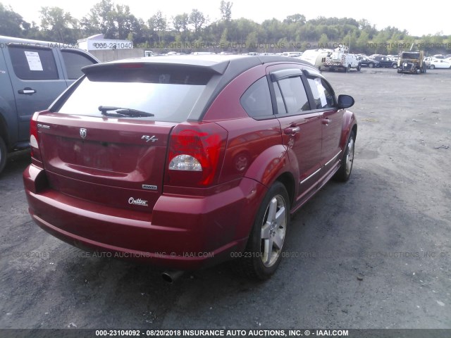 1B3HE78K67D500333 - 2007 DODGE CALIBER R/T RED photo 4